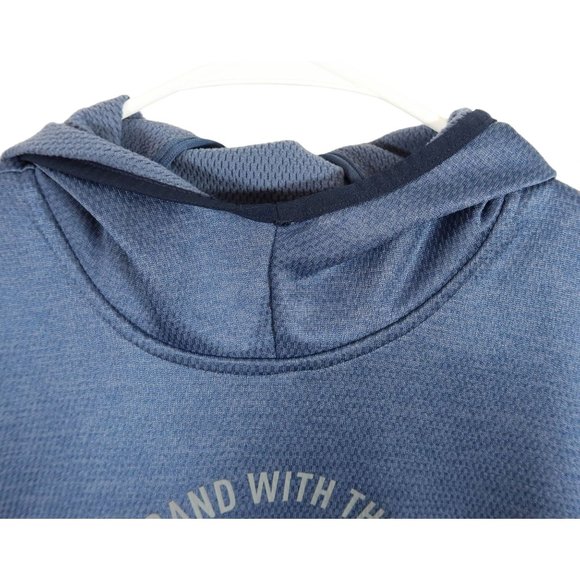 ADIDAS S Blue Team Issue Badge of Sport Climawarm Pullover Hoodie Sweatshirt - Picture 3 of 6